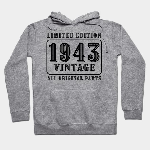 All original parts vintage 1943 limited edition birthday Hoodie by colorsplash